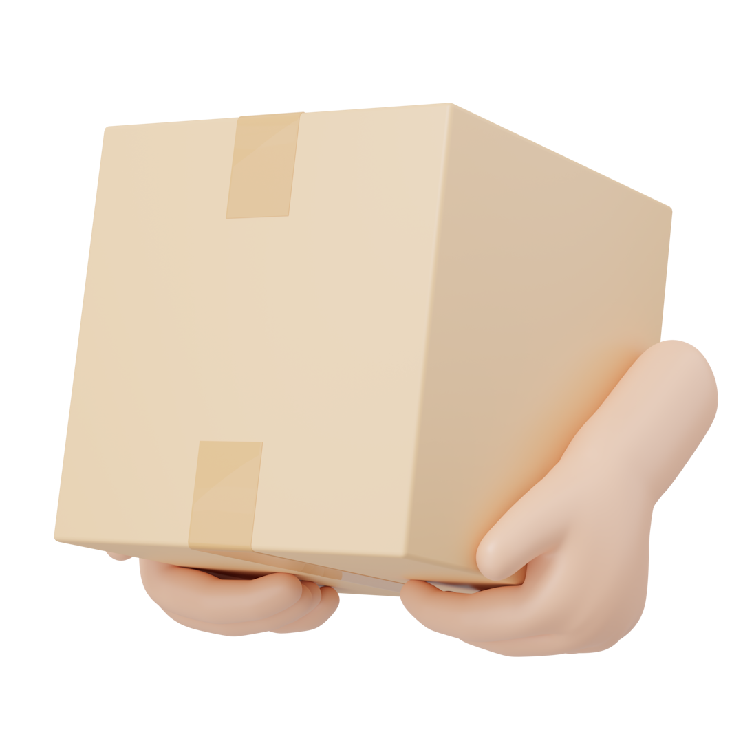 Illustration of a delivery box being held